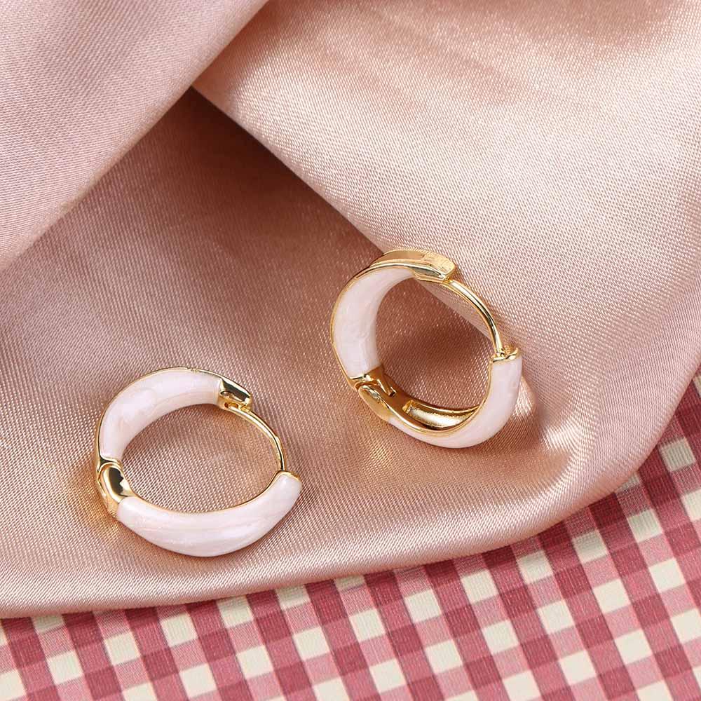 Exquisite Zinc Zinc Alloy Circle Women Jewelry Hoop Ear Buckle Korean Style Earrings Enamel Oil Drop Earrings