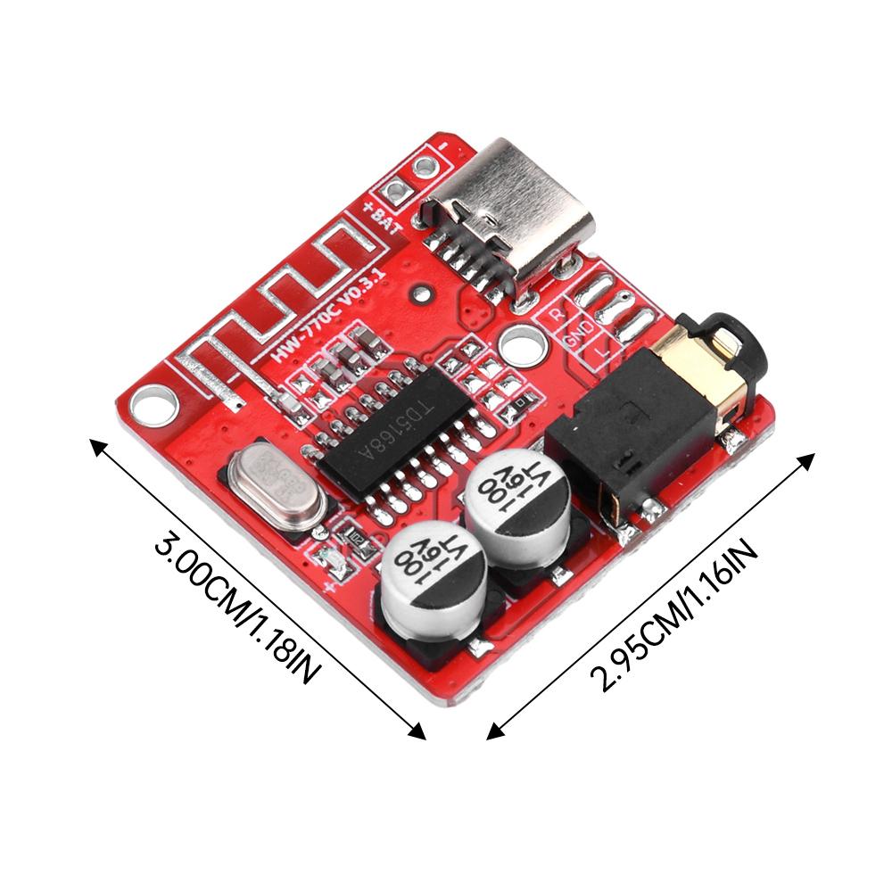 Mini Bluetooth 5.1 Audio Decoding Module MP3 Audio Decoding Type-C 3W 3.5mm Interface Decoding Board for Home/Car Audio DIY