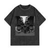 Lustige Katzenbande Meme Grafik T-Shirts Herren Damen Mode Vintage Gewaschene T-Shirts Sommer Hohe Qualität Baumwolle Übergroße T-Shirts