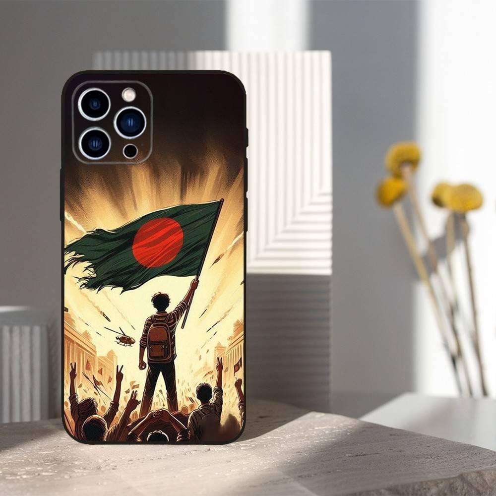 Hot B-Bangladesh Flag For iPhone 13,17,11,12,16,14,15,Plus,Pro Max,XS,X,XR,SE,Mini,8,7,Soft Silicone Black Phone Case iPhone15