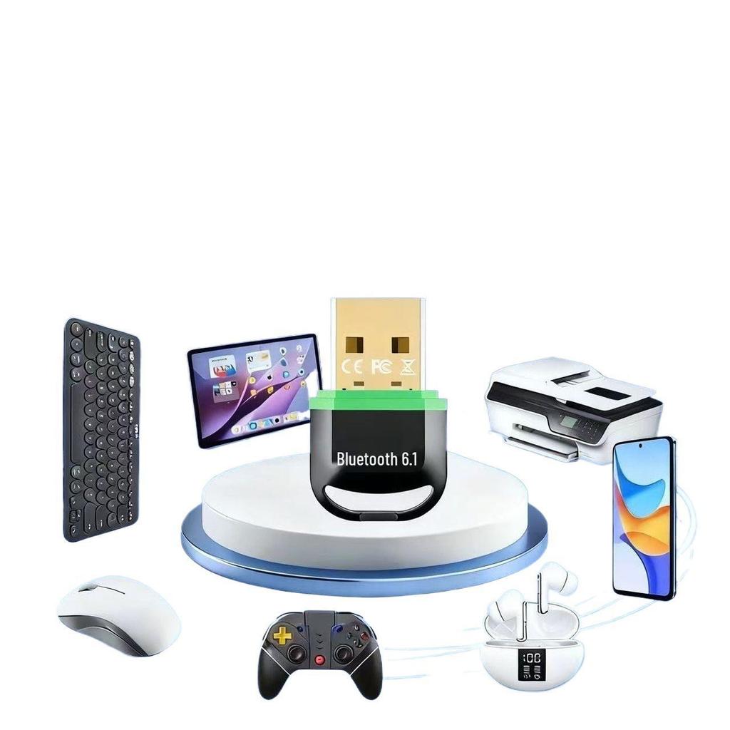 6.1 Bluetooth Adapter - USB Wireless Transmitter & Receiver for Speakers and Headphones, Driver-Free.
