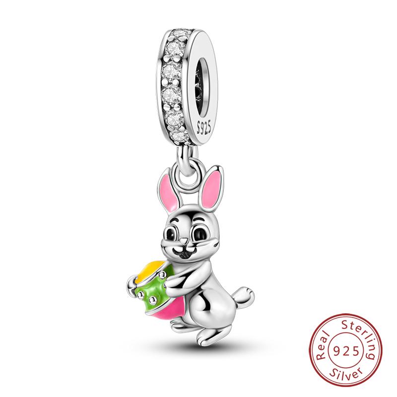 Fashion Copper Vacation Surfing Cats Cute Pink Rabbit Animal Charms Pendants Fit Qikaola Bracelets Fine Diy Jewelry