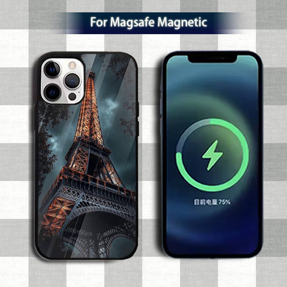 P-Paris Eiffel T-TowerS Art Phone Case For iPhone 13,12,15,17,11,16,14,Pro,Max,Plus,Mini,Magsafe,Magnetic Wireless Charging Case