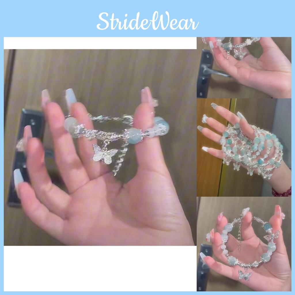 Gorgeous Sweet Style Bracelet For Women Butterfly Charm Glass Beads