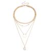 Foreign trade jewelry fashion multi-layer metal chain water drop imitation diamond circle set neck chain stacked collar Spice girl