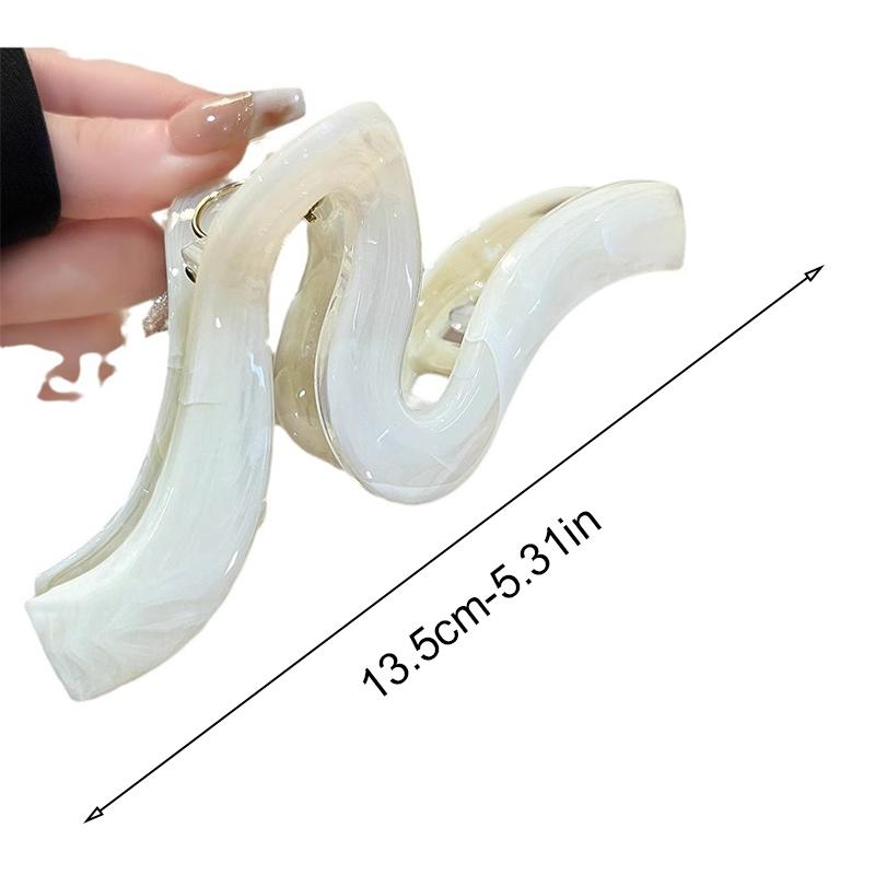 1pc New High-end Pearl Wave Clip, Shark Clip, Large Hair Clip, Back of Head Hair Clip, Hair Accessory
