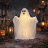 Ghost with Warm Lights Halloween Decoration, LED Light Up Standing Ghost, Indoor Outdoor Decoration Spooky White for Porch, Yard, Lawn, Garden