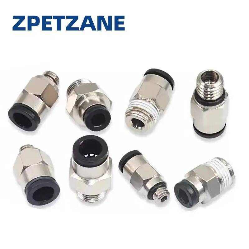 Pneumatik-Fittings Messing Mini-Verbinder Luftschlauch Schnellkupplung PC4-M3/M4/M5 4mm Gewinde Durchgangsgerade Verbindung