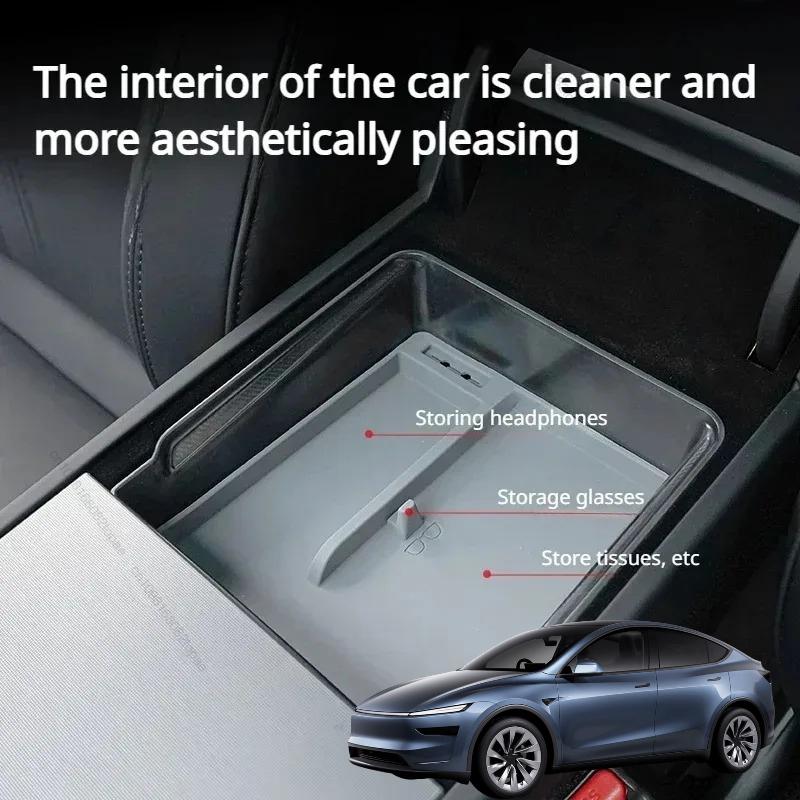 For Tesla Model 3 Highland Center Console Eyeglasses Storage Case Armrest Organizer Transparent Case Car Interior Accessories