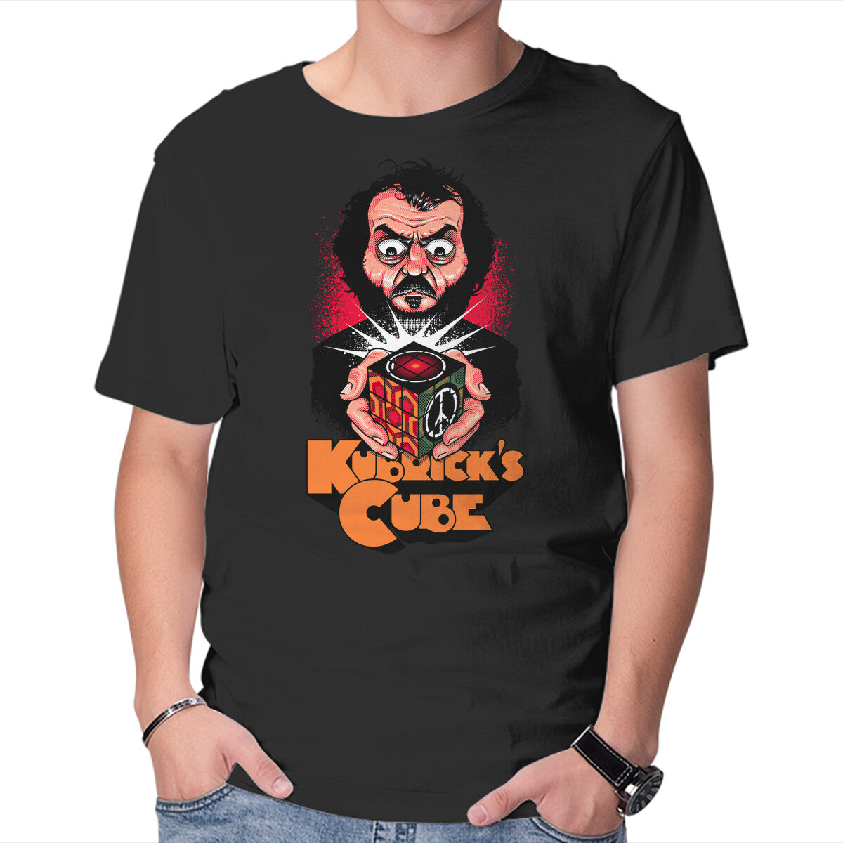 Unisex Crew Neck T-Shirt Kubricks Cube Graphic Short Sleeve Casual Tee L