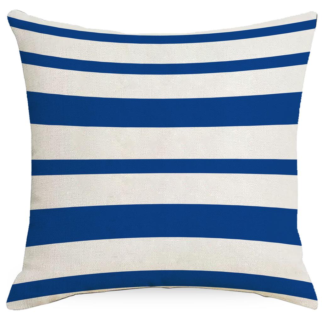 Marine Striped Coral Linen Pillowcase Home Sofa Cushion Pillowcase Decoration