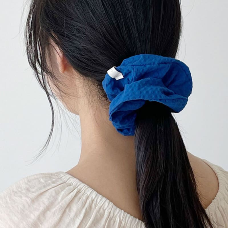 Oar Seersucker Scrunchie [Blue]