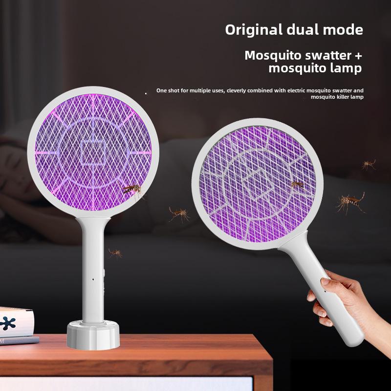 USB Rechargeable Dual-Purpose Electric Mosquito Swatter for Indoor Use