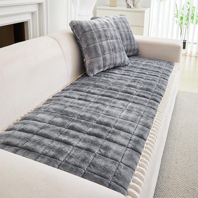 

Толстая плюшевая подушка для дивана Нескользящая Зимняя теплая подкладка для дивана Простой дизайн Мягкий уютный чехол для дивана 70 x 70cm