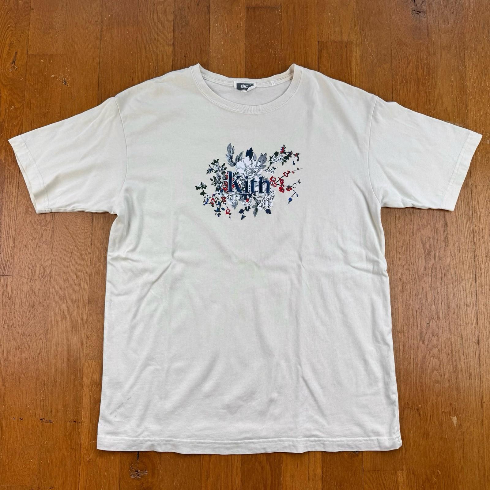 Kith New York Бежевая вышитая футболка с цветочным принтом Размер Medium XXL