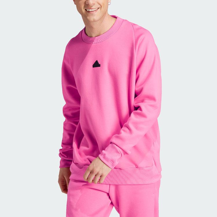 Adidas ZNE. Premium Sweatshirt Unifarbenes Logo Schnelltrocknend Sportlich Lässig Rundhalsausschnitt Langarm Herren Sweatshirt Pink IN5111