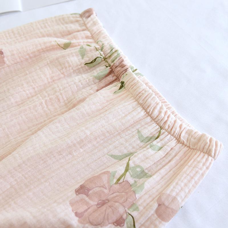 Women's Spring/Autumn Cotton Gauze Pajama Set - Long Sleeve Top & Pants