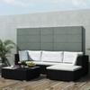 42740 vidaXL Salon de jardin 5 pcs avec coussins Résine tressée Noir