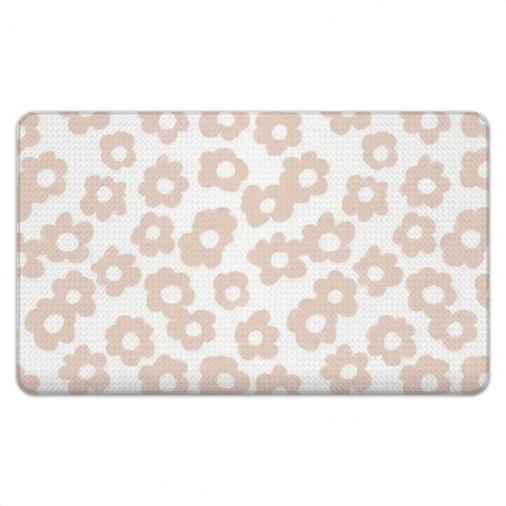 

Country Floral Carpet Mat Rug Anti-Fatigue Non-Slip Shabby Chic Cottagecore Home Decoration for Kitchen Laundry Indoor Standing 40x60cm