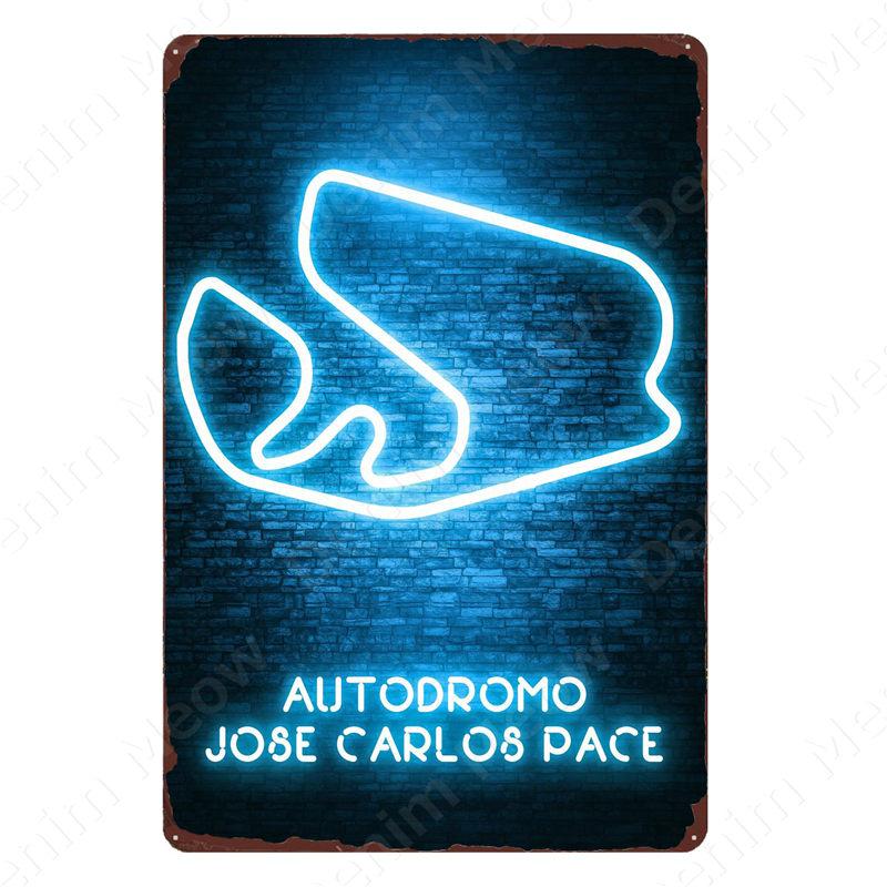 Vintage F1 Championship Metal Tin Sign, Racing Track Poster, Bar Cafe Club Wall Decoration, Grand Prix Circuit Iron Plaque,ZSS84