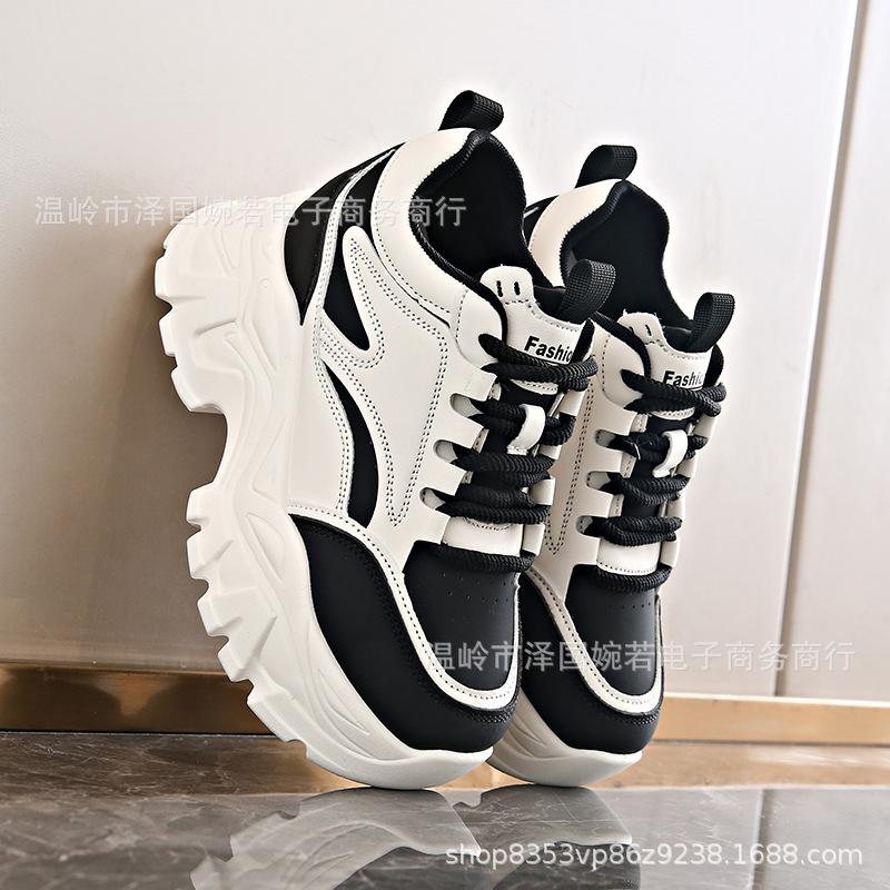 Thick-soled inner height increase, small man high-value dad shoes 22 spring and autumn sports shoes 35