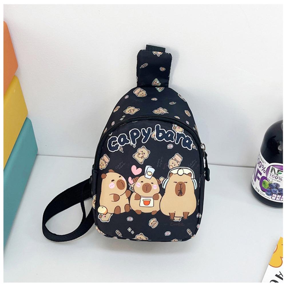 New Capybara Shoulder Bag Cartoon Animal Lightweight Crossbody Bag Nylon Coin Purse For Kids