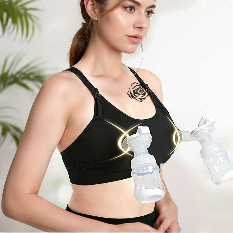 Custom Hands-Free Wireless Nursing Bra with Adjustable Extender & Seamless Design for Breastfeeding S (Custom Required) чёрный
