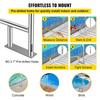 Pool Rail 55x32" Pool Railing 304 Stainless Steel 250LBS Load Capacity Silver Rustproof Pool Handrail Humanized Swimming Pool Handrail with Blue Grip