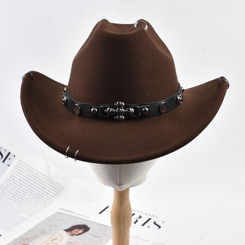 Unisex Solid Color Roll Up Brim Felt Fedora Hat Vintage Western Cowboy Hat Outdoor Travel Cowgirl Hats