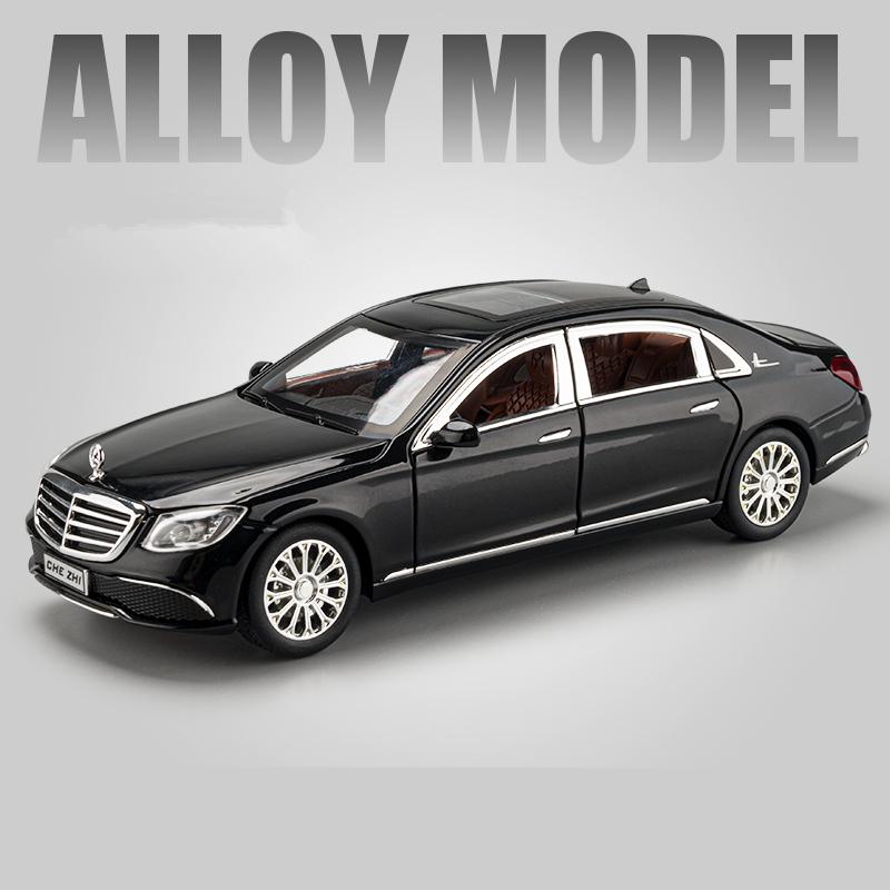 1/24 Benz E-Class E300 L Alloy Car Model Diecast Toy Metal Vehicles High Simulation Sound And Light Pull Back Toy Car Collection Gift