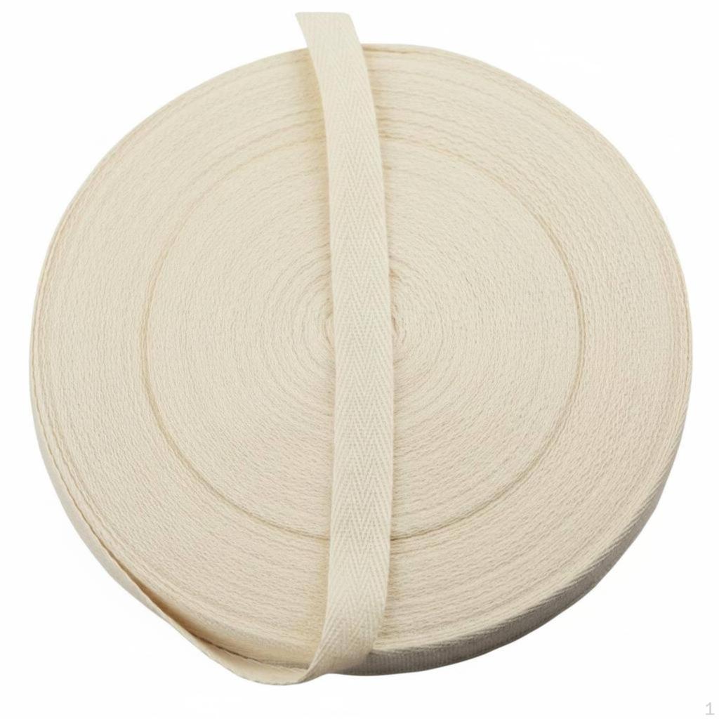 Cotton Herringbone Tape, Black Cream Webbing, Soft Trim for Clothing, Sewing, DIY