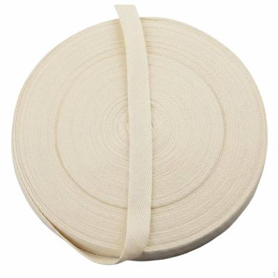 Cotton Herringbone Tape, Black Cream Webbing, Soft Trim for Clothing, Sewing, DIY