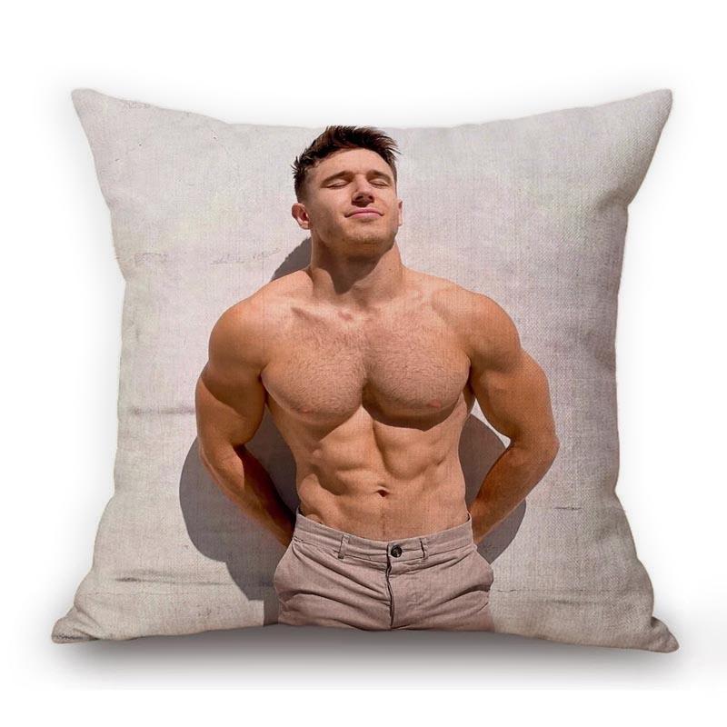 Sexy Hunk Jock Man Gladitor Hot Male Model Muscle Album Boyfriend Cotton Linen Home Decoration Sofa Pillow Case Cushion Cover