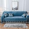 Winter Sofa Protector 1/2/3/4 Seater Plush Couch Cover Vintage Lace Sofa Slipcover Velvet Sofa Cover Stain-Proof Furniture Protector Pet Kids
