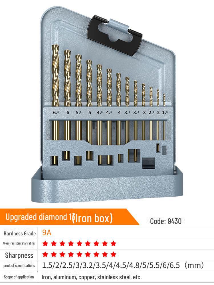 Huhao Cobalt Alloy Twist Drill Bit Set for Electric Hammer and Stainless Steel.