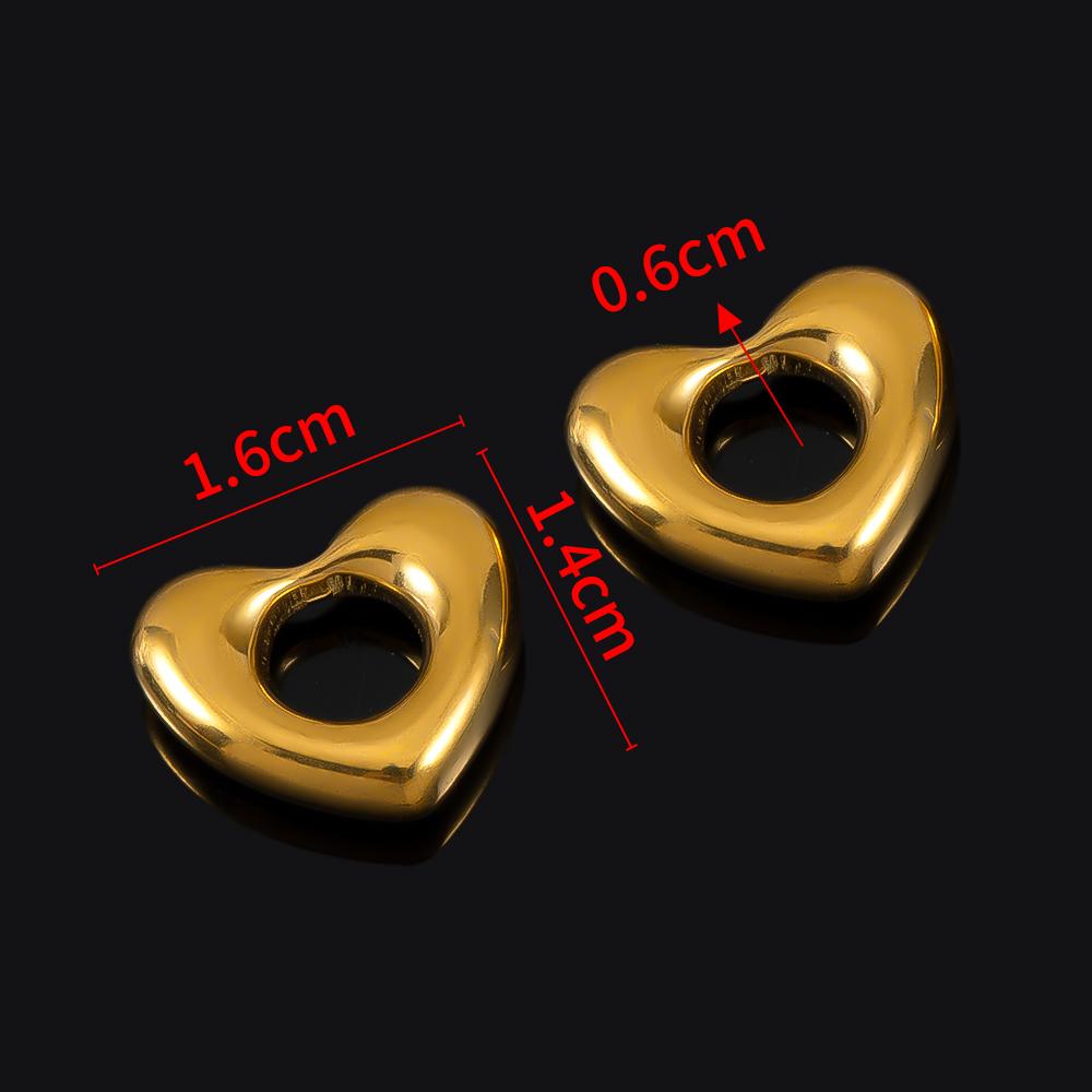 5pcs Stainless Steel Big Hole Heart Charms Pendants for DIY Jewelry Findings Women Necklace Bracelets Supplies Earrings Making