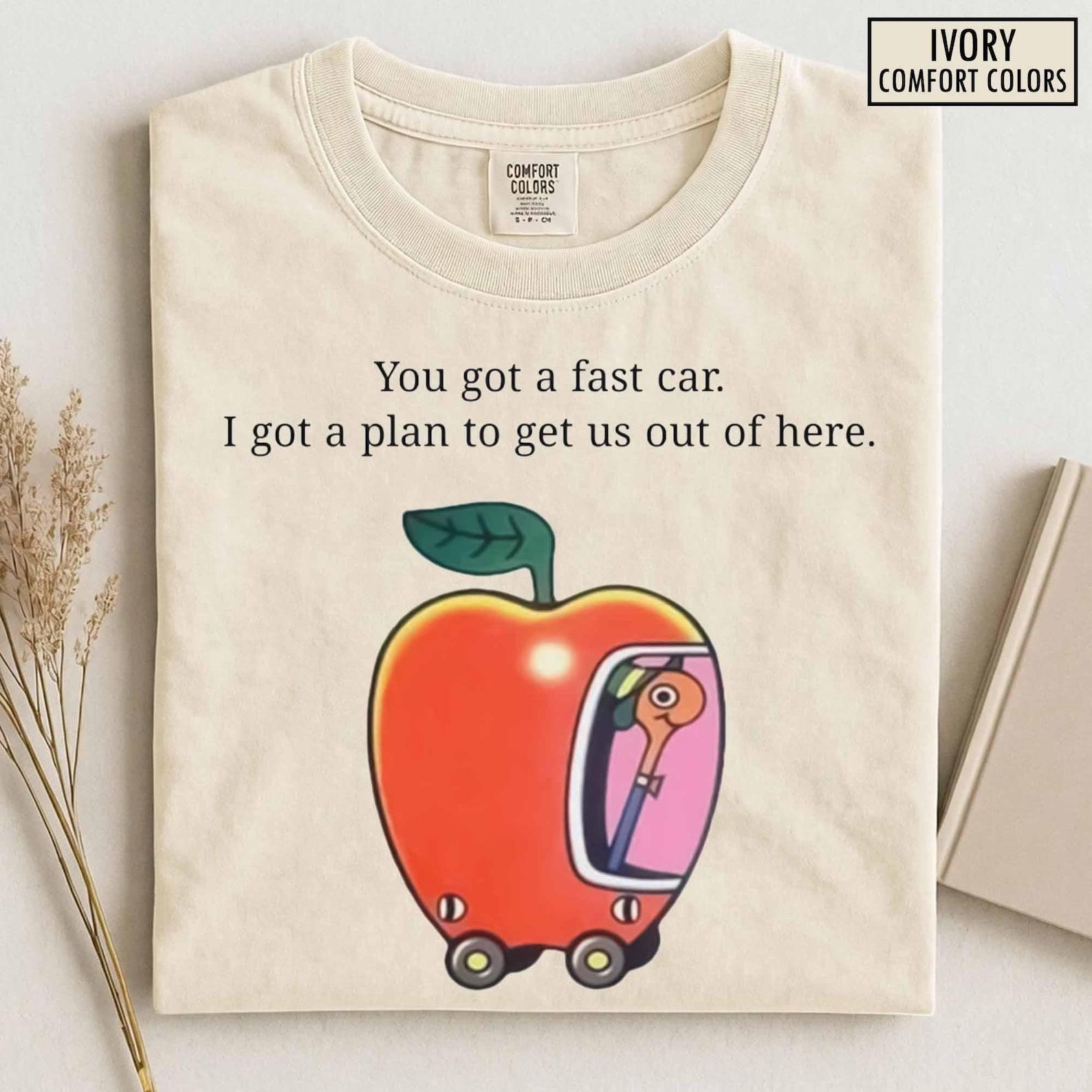 Футболка Comfort Colors Быстрая машина , Дизайн Apple Car Driving , Футболка с цитатой Трейси Чепмен, Причудливая футболка Побег , Ричард Скарри M