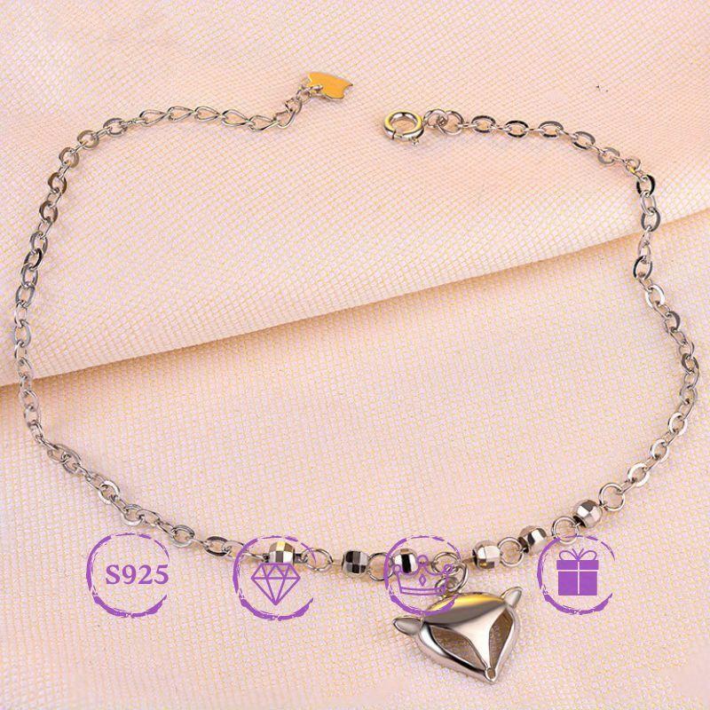 

1шт S925 Милый браслет с подвеской в ​​виде лисы, украшения для ног для пляжного отдыха, идеальный выбор для подарков 8.27-9.06 Inch