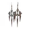 Silver Gothic Filigree Pointed Earrings