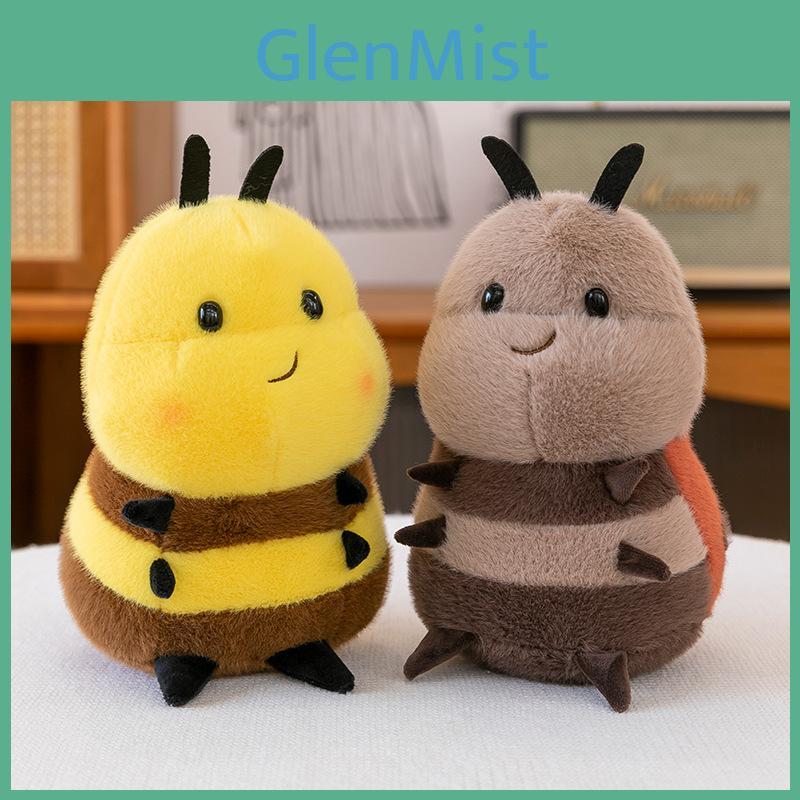 Cute Bee Plush Toy Stuffed Animal Pillow Soft Short Plush Pp Cotton Filling Gift