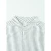 Men Striped Long Sleeve Stand Collar Casual Business Linen Shirt