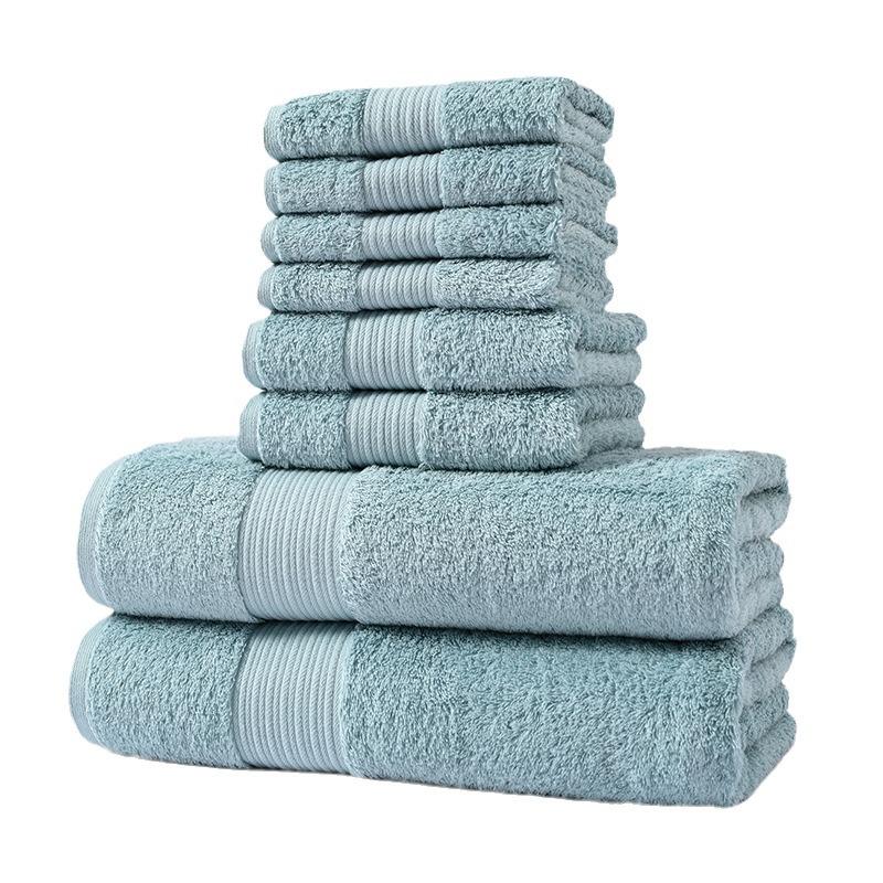 Cotton Towel Square Towel Bath Towel Eight-piece Set Class A Combed Long-staple Cotton Thickened Absorbent Comfortable Home Daily Necessities