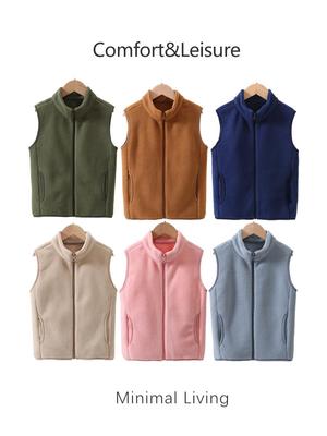 Gilet Mantella in Pile Foderato Stile Genitore-Figlio per Ragazzi e Ragazze - Caldo e Spesso per Autunno e Inverno