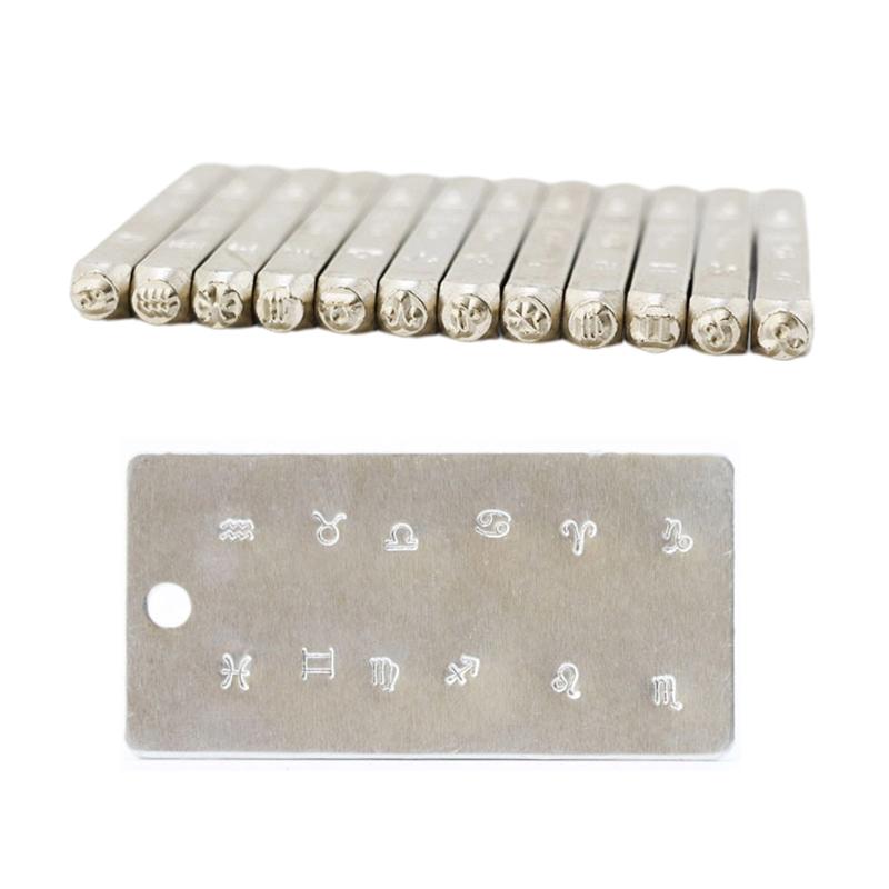 

12 штук 3 мм Металлический штамп-пуансон с темой созвездий для ювелирных изделий, Инструмент для штамповки пуансоном для нанесения оттисков на металл, ювелирные изделия, дерево 1
