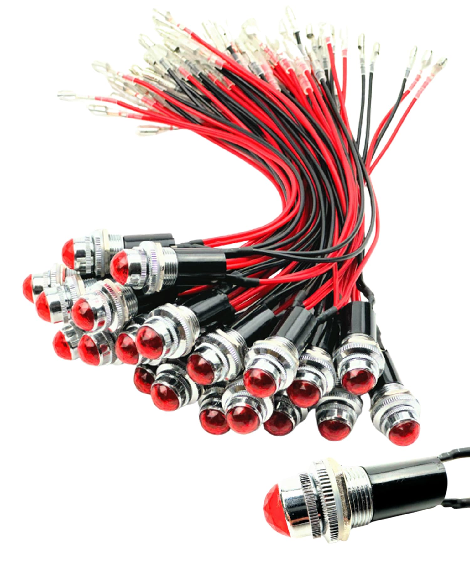 

HTharros LED Pilot Lamp, Diamond Cut LED Recessed Type, 24 V, 16 mm, 16 20 pieces червоний