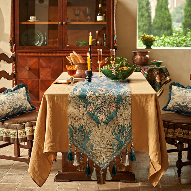 New Vintage Luxury Table Flag Hot Selling Rural Style Living Room Tablecloth European High-end Dustproof Coffee Table Towel TV Cabinet Cover