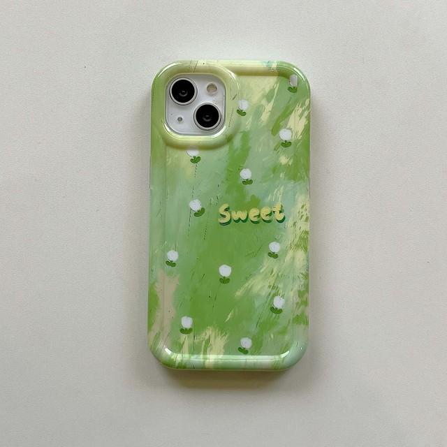 

Противоударный милый чехол с изображением зеленого цветка, сладкой ромашки, чехол для телефона Ins для Iphone 13 12 14 Pro Max 11 Promax, нескользящая задняя крышка For iphone 14pro