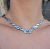 Punk Heart Shaped Necklace With Flame Chain For Women Fashion Jewelry