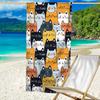 Cute Cat Collage Beach Towel Single Sided Print Soft Absorbent Quick Dry Beach Towel Pool Beach Vacation Playful Accessory Gift