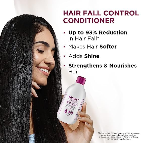 BBLUNT Hair Fall Control Shampoo & Conditioner Combo 300 Ml + 250 Ml for Stronger, Softer Hair